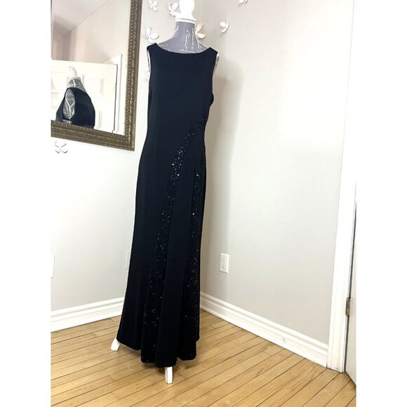 J. Michaels Gown Black Beaded Sleeveless Maxi – Size 14 – Formal/Event - Picture 1 of 3